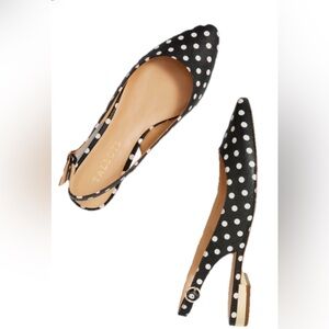 Talbots size 8.5 M Genuine Leather Black and White Polka Dot Heels